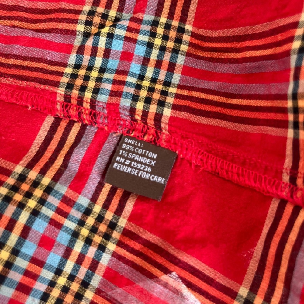 J. MCLAUGHLIN COTTON BUTTON-FRONT SHIRT – WOMEN’S SMALL – RED PLAID - Picture 5 of 6